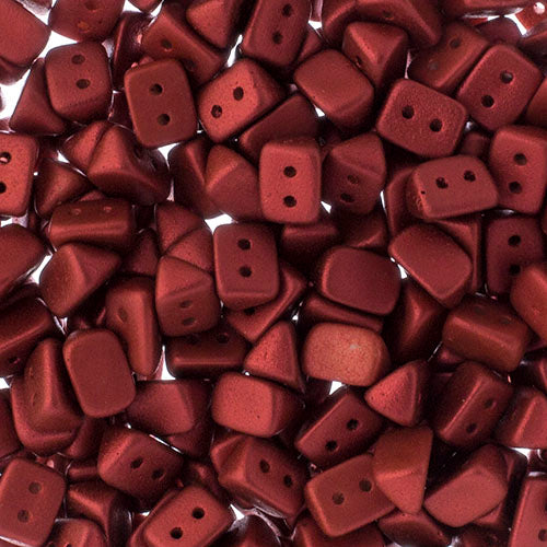 Czech Trios, 6x4mm, Lava Red, 50pcs