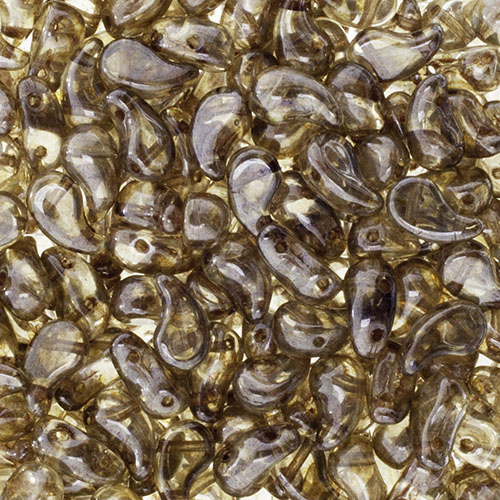 Czech Bead ZoliDuo, Left 2Hole, 5x8mm, Crystal/Lazura Green , 40pcs