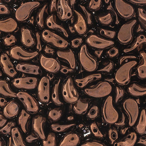 Czech Bead ZoliDuo, Left 2Hole, 5x8mm, Black/Bronze Luster, 40pcs