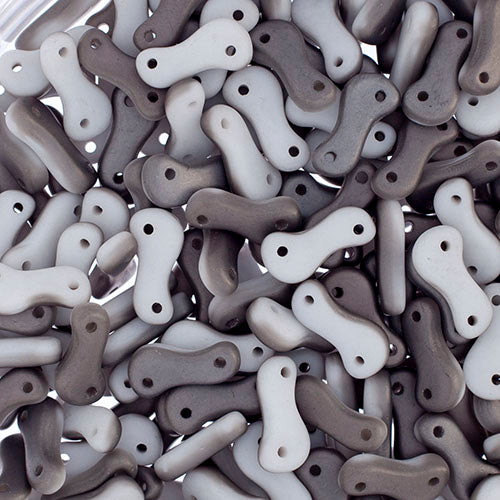 Czech Glass Bead Link, Chalk White/ Chrome Matte Halfcoat, 3mm X 10mm, Sold per Pkg 100pcsv