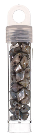 Czech Glass - 5x8mm - DiamondDuo 2-Hole, Chalk Lumi Green