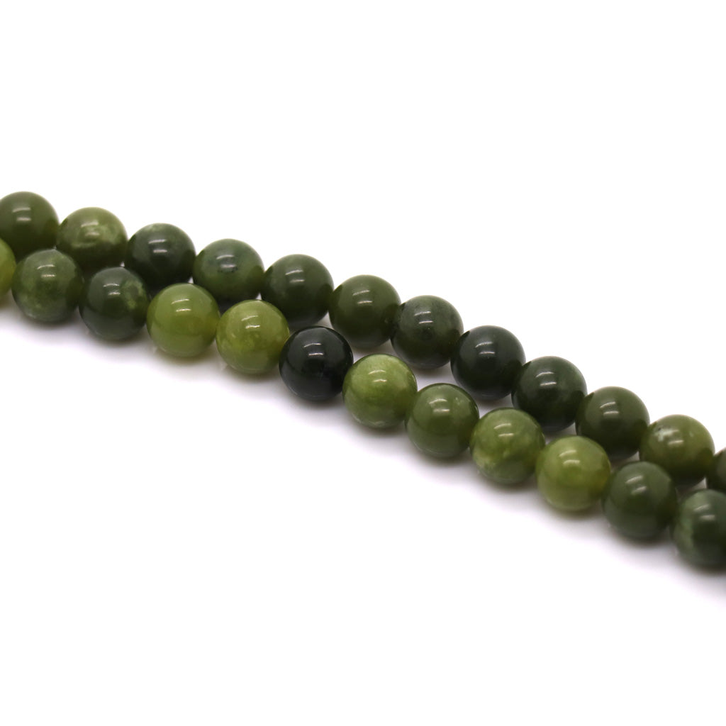 Natural Dark Green Jade, Semi-Precious Stone, 6mm, 62 pcs per strand