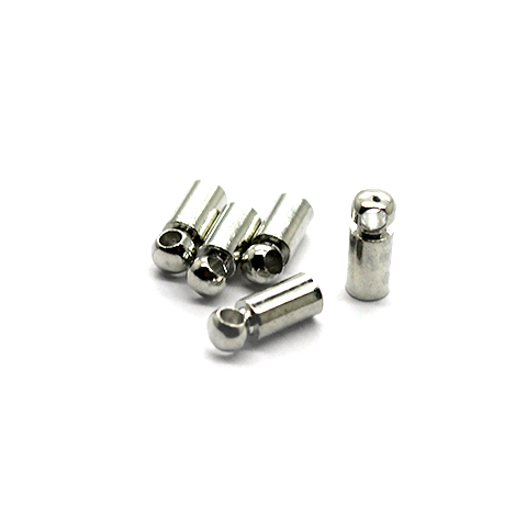 Terminator, Cord Ends Caps, Silver, Alloy, 8mm x 3mm, Sold Per pkg of 12