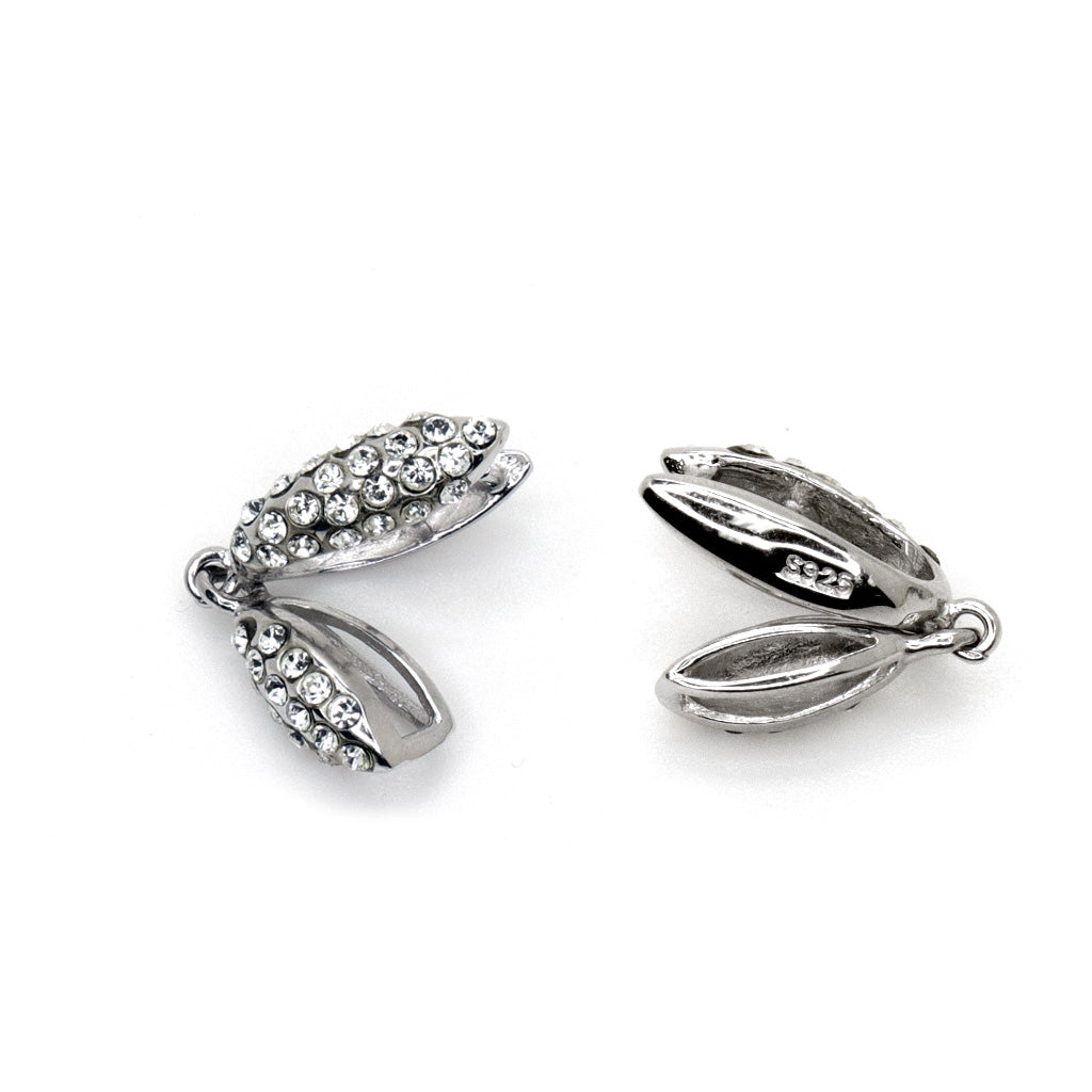 Bail, Cubic Zirconia Bail, Sterling Silver, Available in 2 Sizes - 1pc