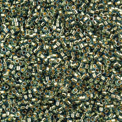 Miyuki Delica 11/0 - Transparent Sea Green Goldlined- DB00-2523V