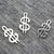 Charms, Dollar Sign, Silver, Alloy, 17mm X 9mm, Sold Per pkg of 6