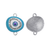 Connector, Evil Eye, Enameled & Rhinestone, 6pcs/bag, Available in Multiple colors