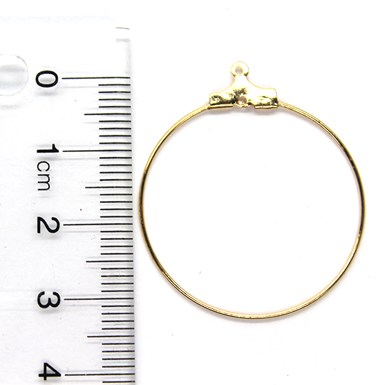 Earring Hoop, Gold, Alloy, 35mm x 30mm, Sold Per pkg of 6 pairs