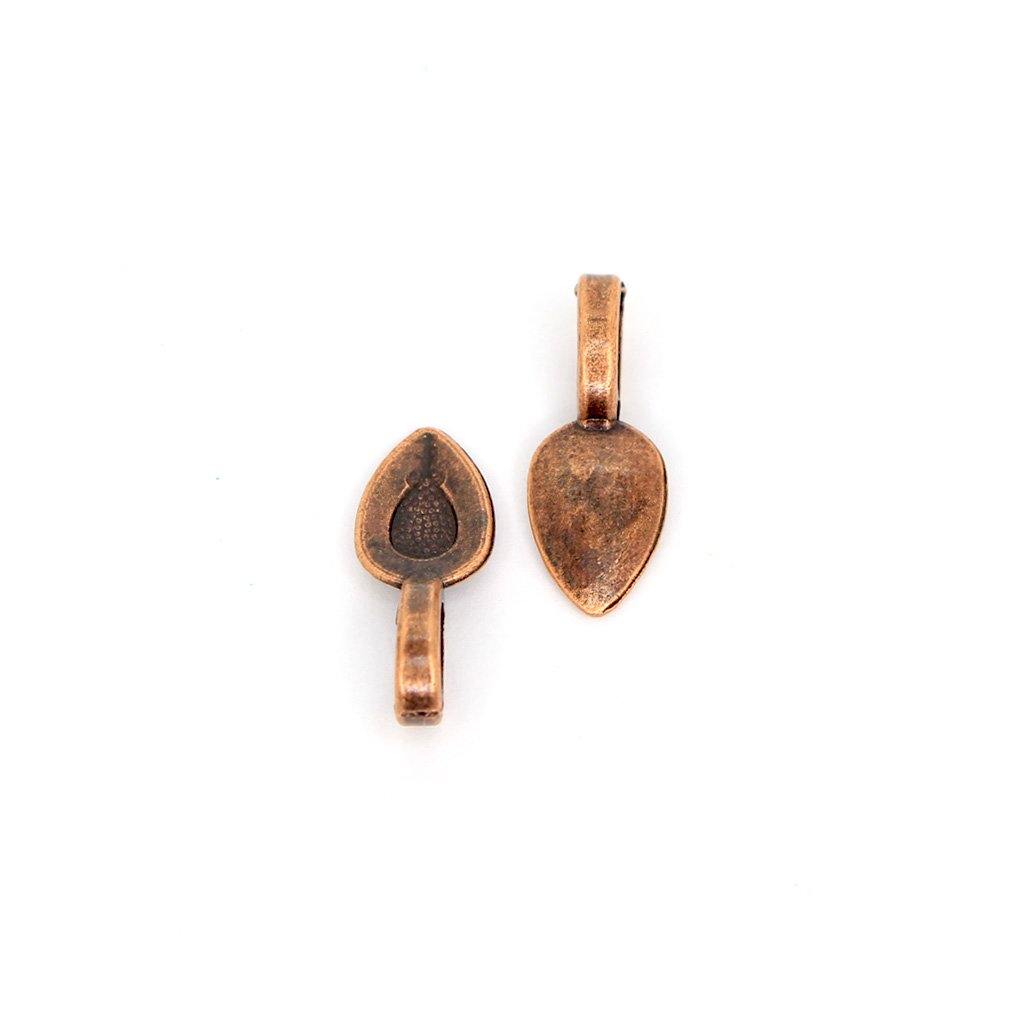 Bails, Glue On Bails, Copper Alloy, 20mm x 8mm , Sold Per pkg of 4 - Butterfly Beads