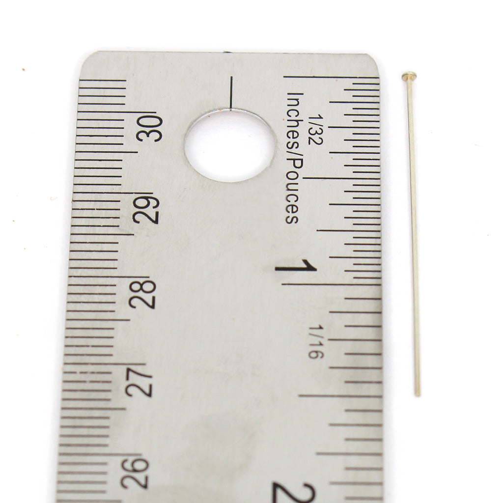 Head Pin, Sterling Silver, 1.5inch Length 1.5mm Flat end, 34 gauge - 10pc