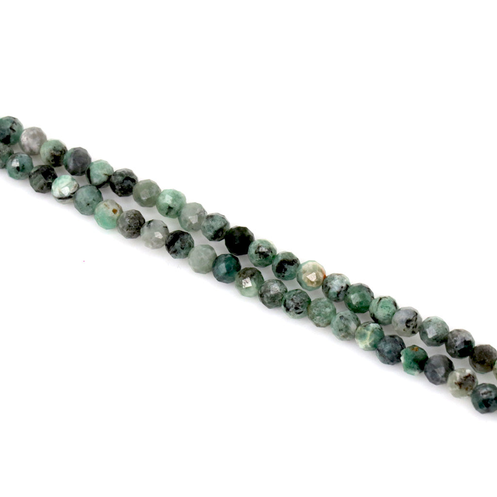 Faceted Emerald (HQ), Semi-Precious Stone, 4mm, 98 pcs per strand