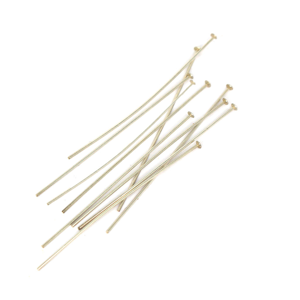 Head Pin, Sterling Silver, 1.5inch Length 1.5mm Flat end, 34 gauge - 10pc