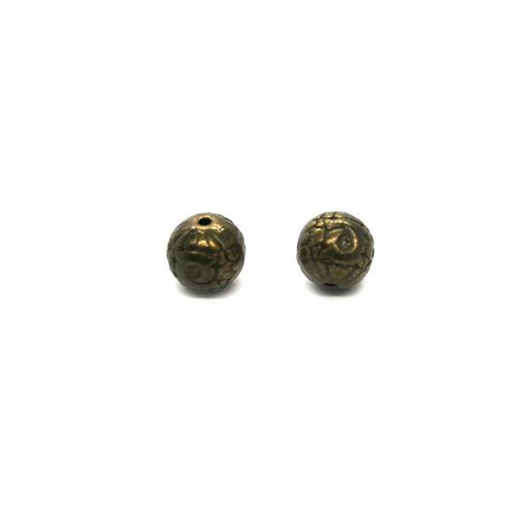 Spacers, Webbed Spacer, Alloy, Bronze, 10mm X 10mm, Sold Per pkg of 10