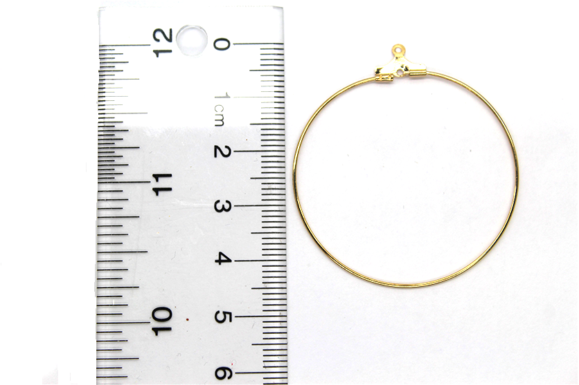 Earring Hoop, Gold, Alloy, 45mm x 40mm, Sold Per pkg of 5 pairs