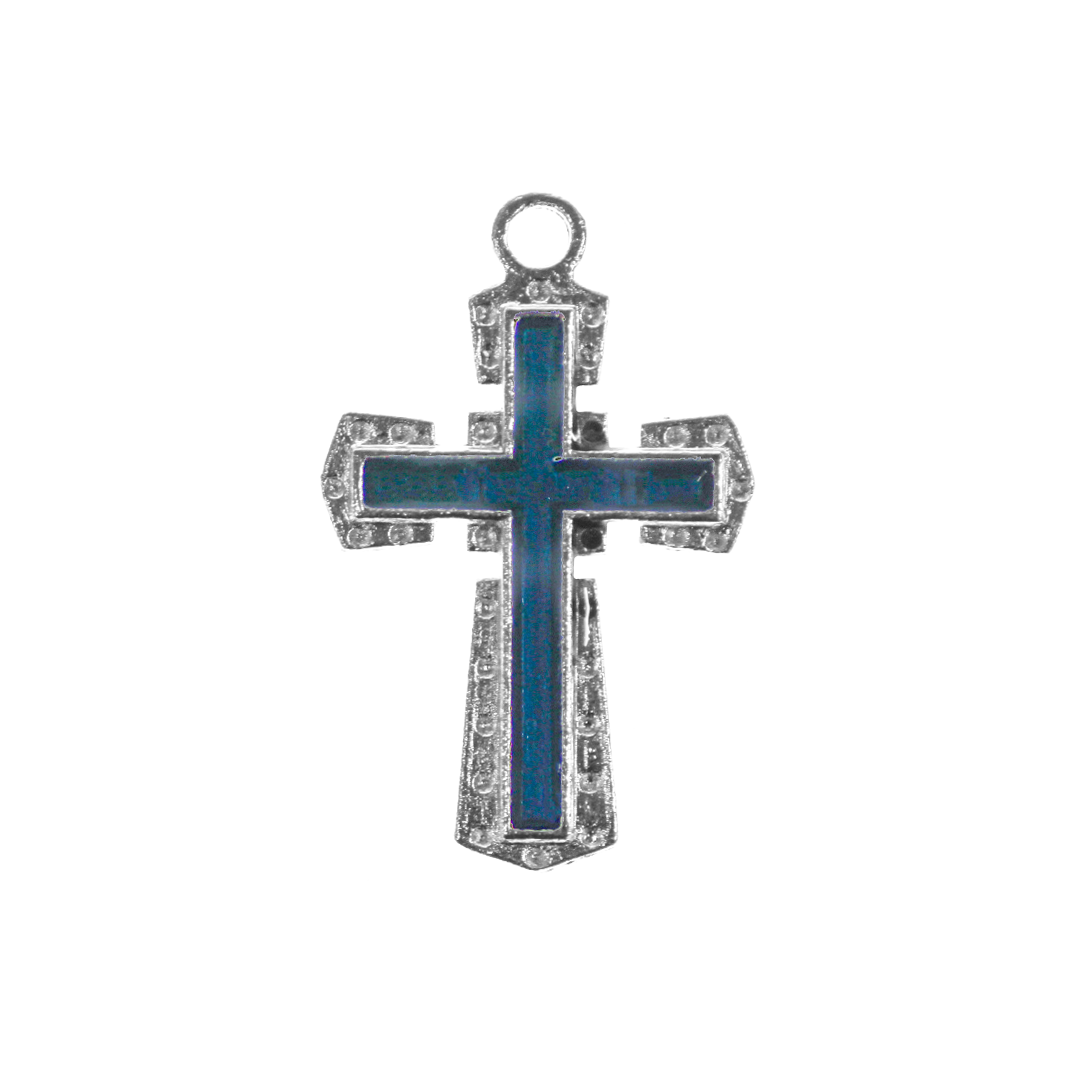 Pendant, Cross, Silver, Alloy, 31mm x 20mm,  Sold Per pkg of 4, Available in Multiple Colours