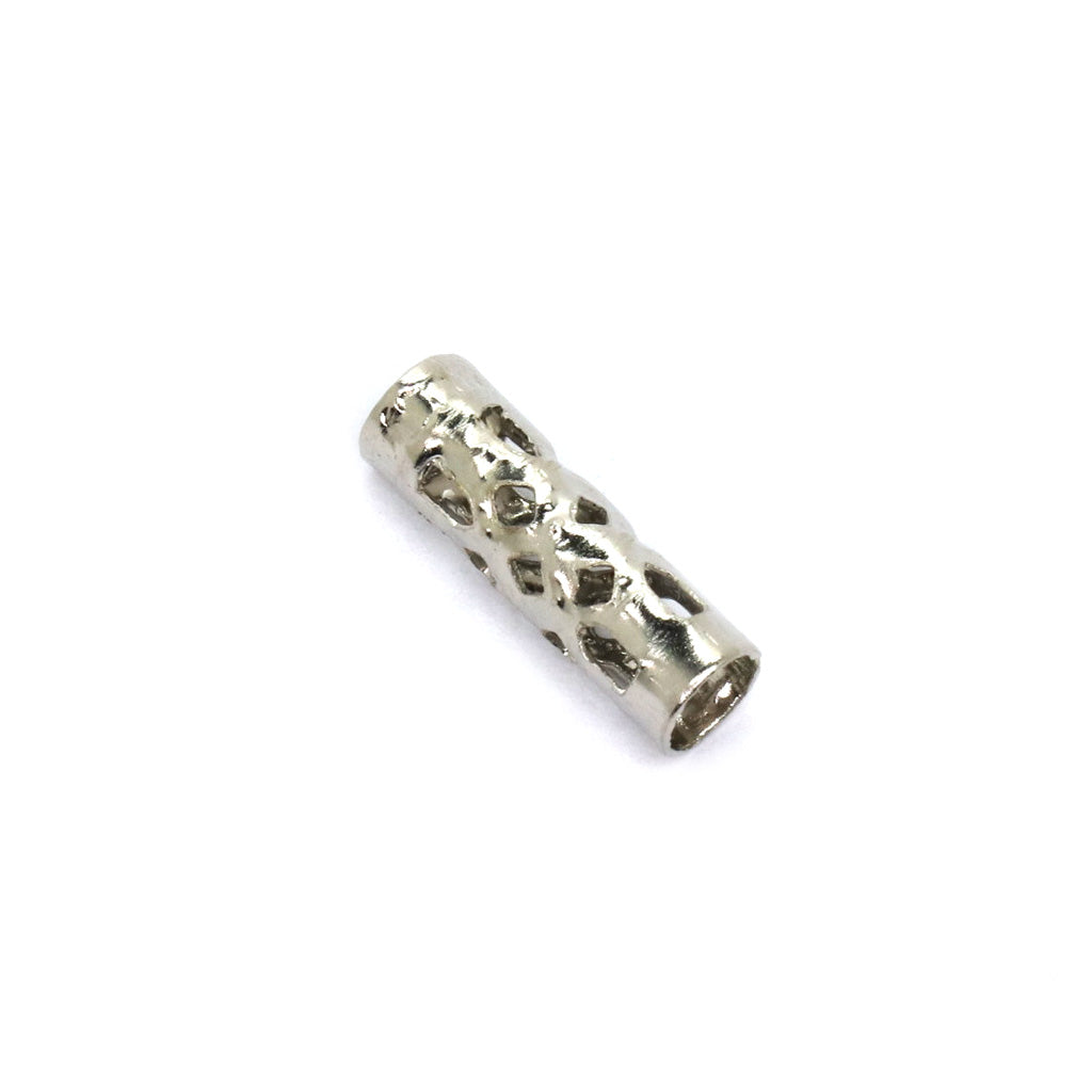 Spacers, Hollow Tube, Alloy, Silver, 12mm X 4mm, Sold Per pkg of 15