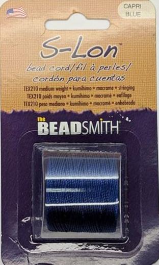 BeadSmith S-Lon Bead Cord - 77 yards - Capri Blue