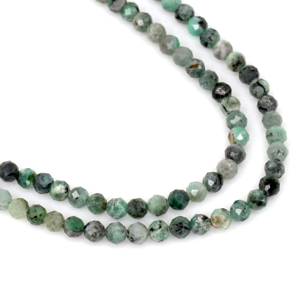Faceted Emerald (HQ), Semi-Precious Stone, 4mm, 98 pcs per strand