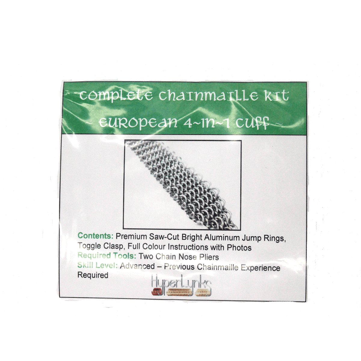 Complete Chainmaille Kit - Stretchy European 4-in-1 Bracelet, 1 Package - Butterfly Beads
