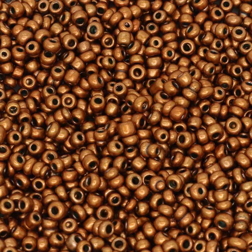Seed Bead Bulk Bag - 8/0 - Copper Satin - 445g/13,000pcs