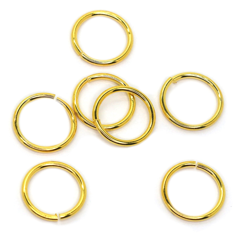 Jump Rings, Gold, Alloy, Round, 12mm, 16 Gauge, Sold Per pkg of 30+