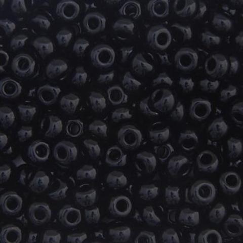 Czech Seed Beads-Czech 8/0-Opaque Black (79)