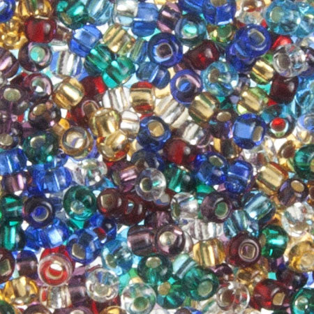 Czech Seed Beads-Czech 8/0-Silver Lined Multi (82)