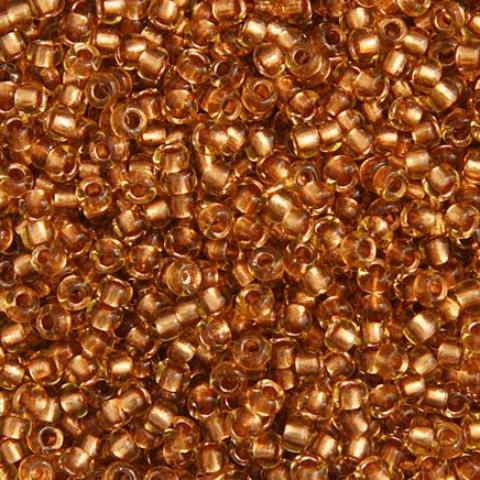 Czech Seed Beads, 22g vial 10/0, Topaz/Copper Line (43)