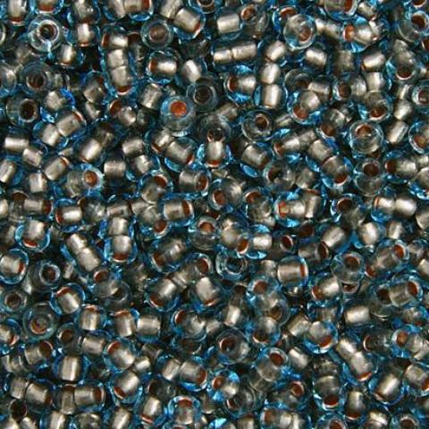 Czech Seed Beads, 22g vial 10/0, Aqua/Copper Line (22)