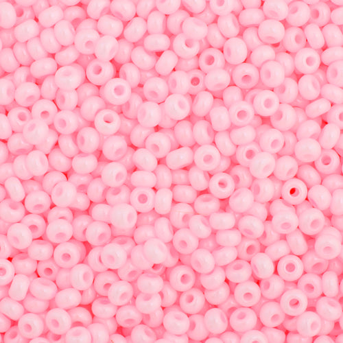 Czech Seed Beads, 22g vial 10/0, Opaque Dyed Pink (27)