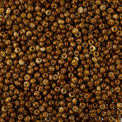 Czech Seed Beads - Czech 10/0 Travertine on Chalk White (42)