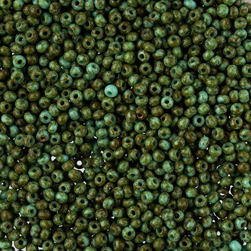 Czech Seed Beads - Czech 11/0 -  Travertine onTurquoise(80)