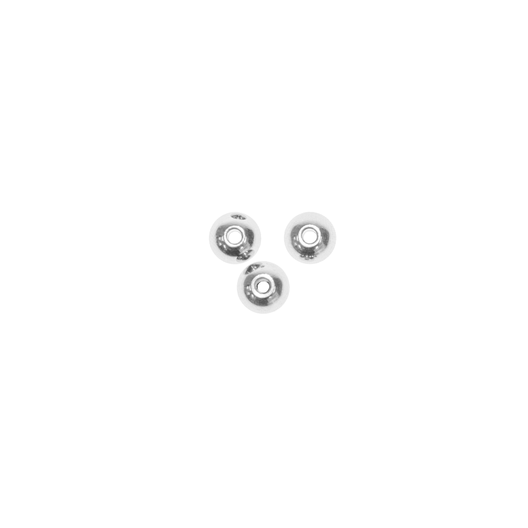 Spacer Beads, Round, Alloy, Silver, 3mm x 2.8mm, Sold Per pkg of Approx 350