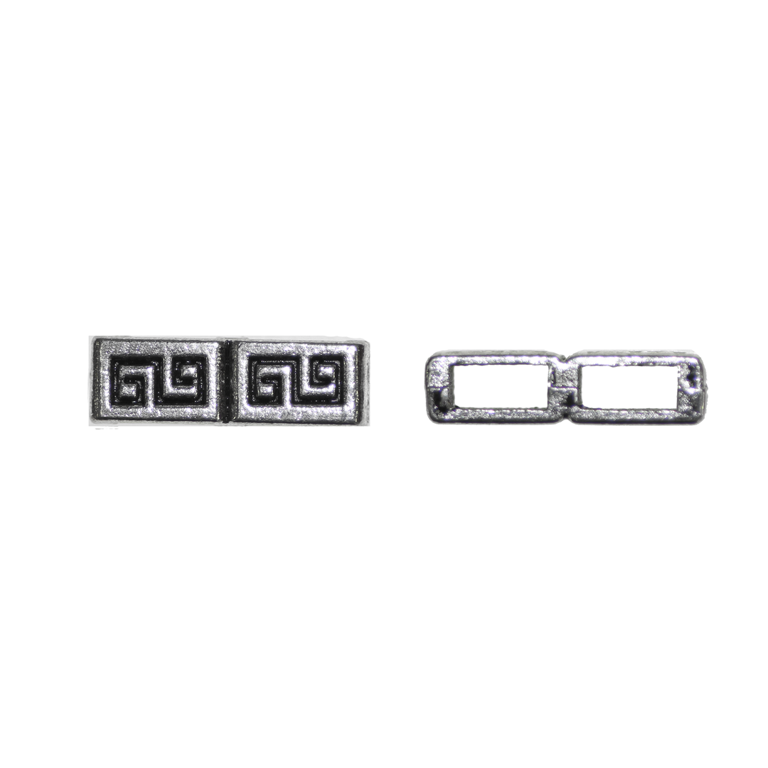 Spacers, 2 Holes Bar, Alloy, Silver, 15.5mm x 5mm, Sold Per pkg of 12