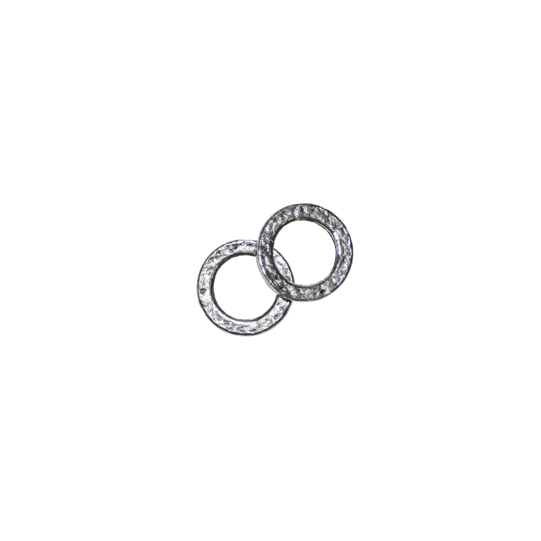 Flat O Spacer, Silver, Alloy, Round, 13mm, 10 Gauge, Sold Per pkg of 12