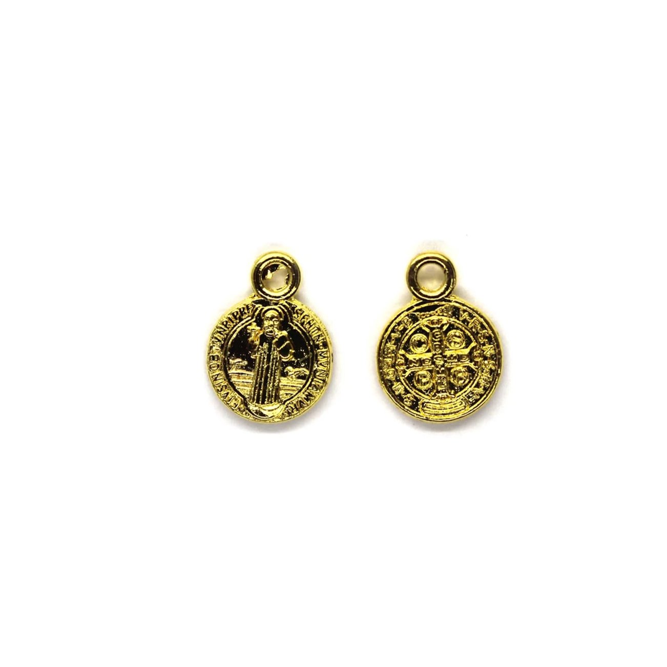 Charms, Saint Benedict Centerpiece, Gold, Alloy, 12mm x 9mm, Sold Per pkg 10