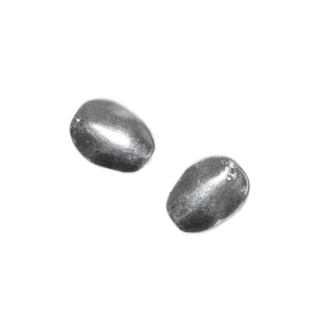 Spacers, Irregular Oval, Silver, Alloy, 11mm x 8.5mm, Sold Per pkg of 8