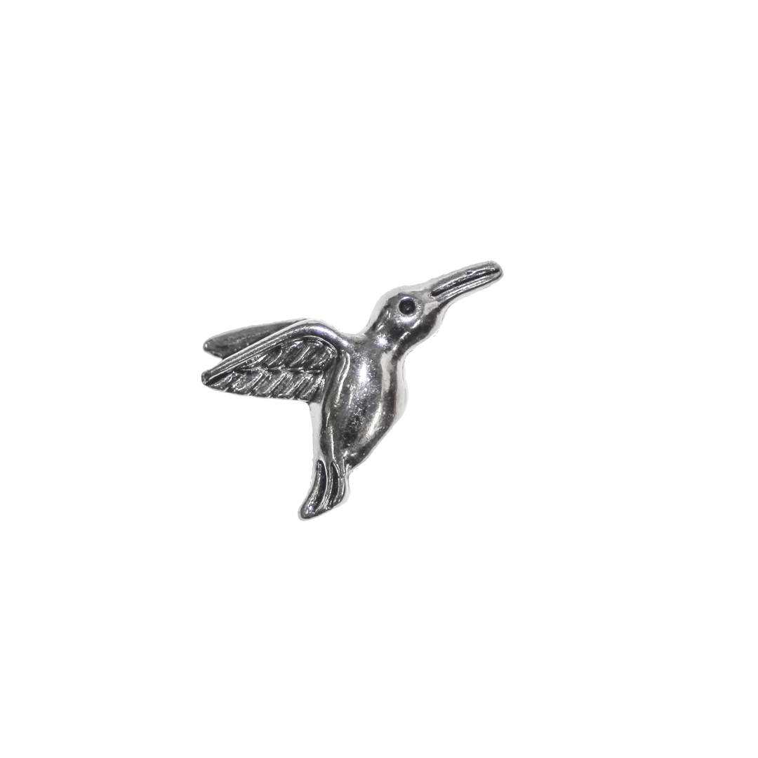 Spacers, Hummingbird, Silver, Alloy, 10.5mm x 16.5mm, Sold Per pkg of 10