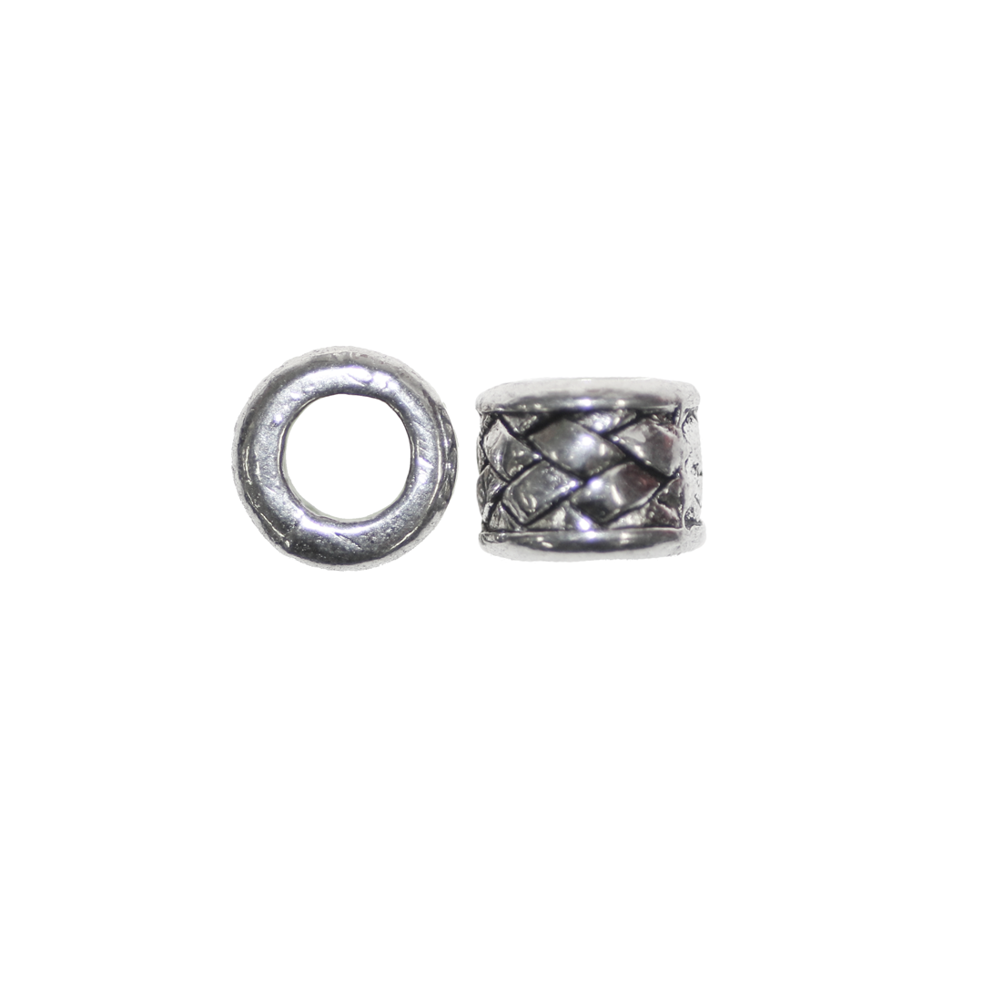 Spacers, Round Tube, Silver, Alloy, 10mm x 8mm, Sold Per pkg of 6