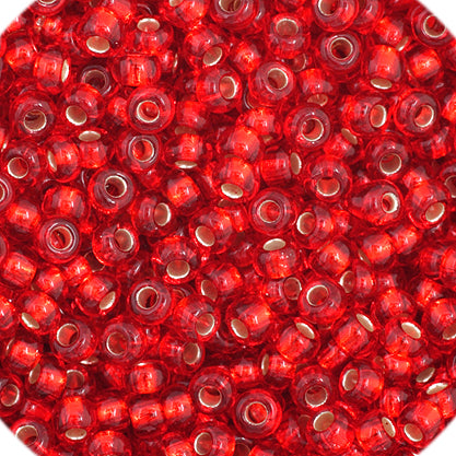 Czech Seed Beads - Czech 11/0 - Light Red Silverlined (33)