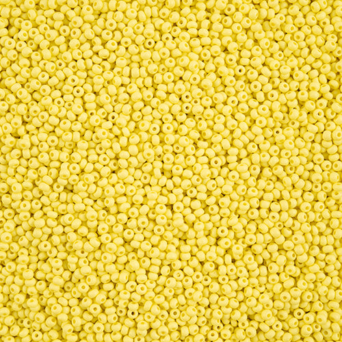 11/0 -Czech Seed Beads  PermaLux Dyed Chalk Light Yellow Matt