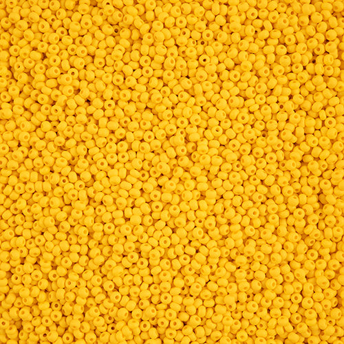 11/0 -Czech Seed Beads  PermaLux Dyed Chalk Dark  Yellow Matt