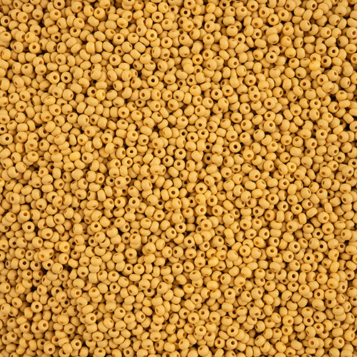 11/0 -Czech Seed Beads  PermaLux Dyed Chalk Yellow Brown Matt.