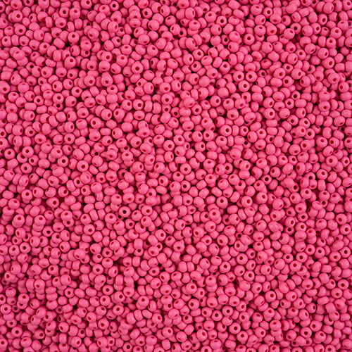 11/0 -Czech Seed Beads  PermaLux Dyed Chalk Fuchsia Matt.