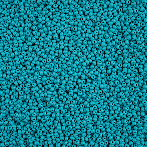 11/0 -Czech Seed Beads  PermaLux Dyed Chalk Teal Matt.