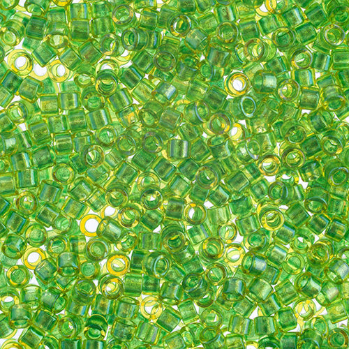 Miyuki Delica 11/0 - RD Fancy Lined Lime -Dyed-DB00-2376V