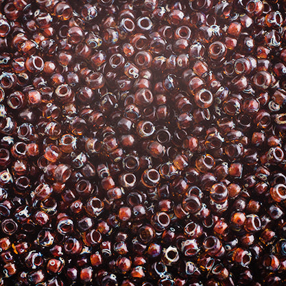 Japanese Seed Beads-Miyuki 11/0-Transparent Dark Topaz Picasso