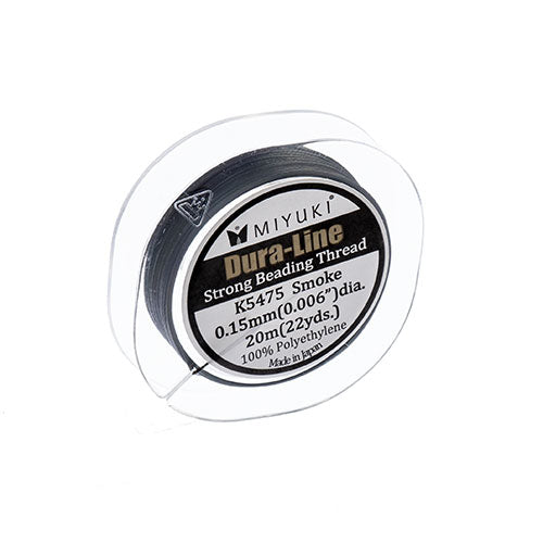 Miyuki Dura-Line Beading Thread, Available in 0.12mm & 0.15mm, Smoke, ~ 20 meters