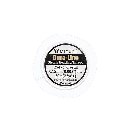 Miyuki Dura-Line Beading Thread, Available in 0.12mm & 0.15mm, Crystal, ~ 20 meters