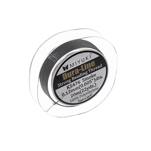 Miyuki Dura-Line Beading Thread, Available in 0.12mm & 0.15mm, Smoke, ~ 20 meters